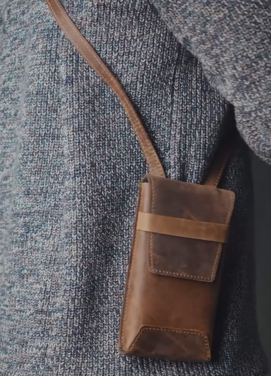 Leather Travel Crossbody Sling Bag 