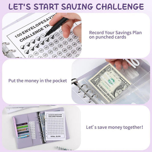 100 envelope savings notebook