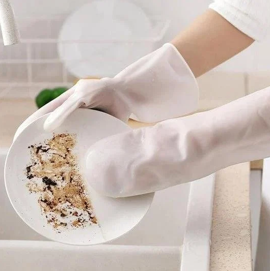 Dishwashing gloves with food standard silicone ( 1 PAIR)