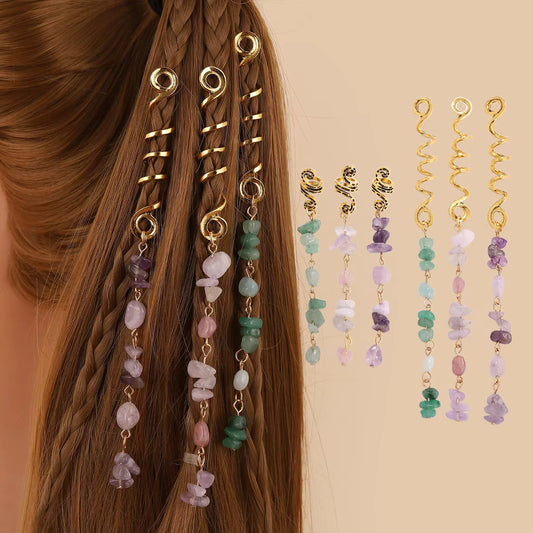 Colorful Beaded Hair Braid Cuffs