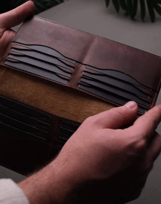 Leather Hand Strap Wallet Case