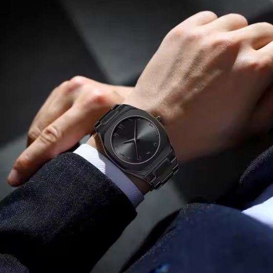 Stainless Steel Arabic Dial  Luxury Mens Quartz Watch
