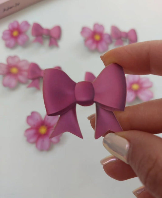 Pink Bow Hair Clips