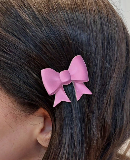 Pink Bow Hair Clips